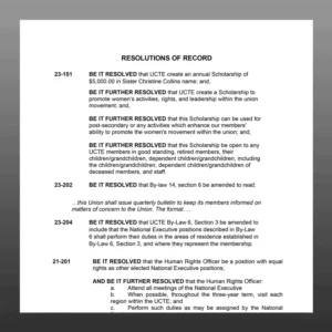 Resolutions of Record Document - UCTE