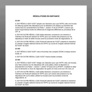 Résolutions en instance