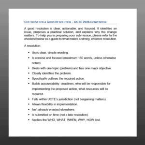 Checklist for a good resolution