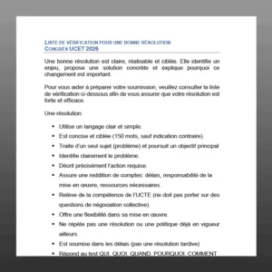 Liste de vérification pour une bonne résolution