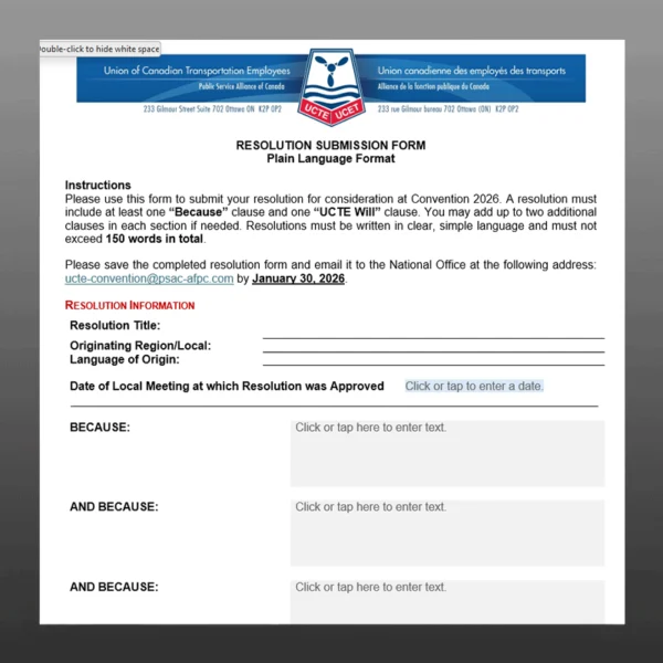 Resolution Submission Form Plain Language Format