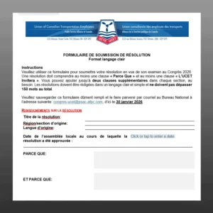 Formulaire de soumission de résolution - Format langage clair
