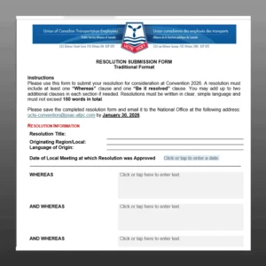 Resolution Submission Form - Traditional Format