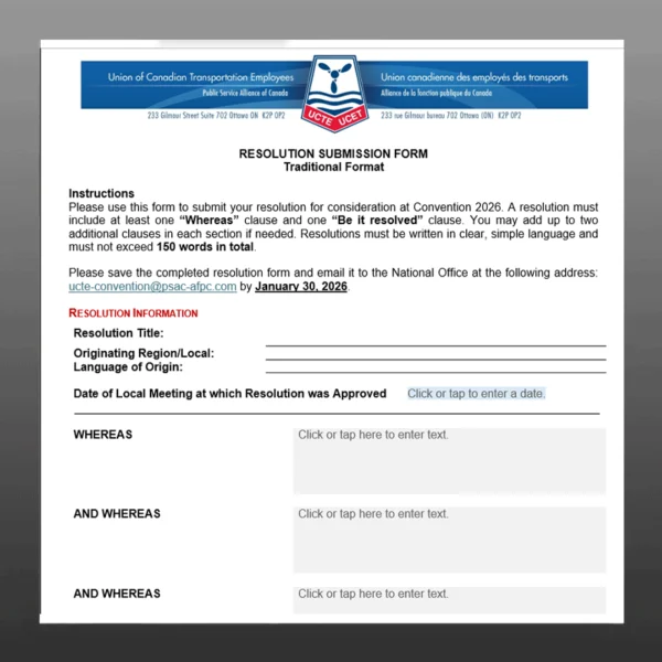 Resolution Submission Form - Traditional Format