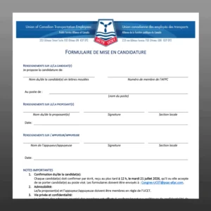 Formulaire de mise en candidature 2026